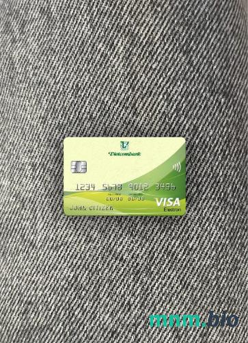 Vietnam Vietcombank visa karta elektronowa wygląd fotograficzny skan PSD + zdjęcie